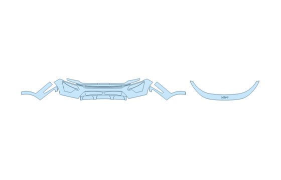 PAINT PROTECTION KIT - 2027 KIA NIRO LX BUMPER (MULTI PIECE) - PRECUT PPF CLEAR BRA WRAP