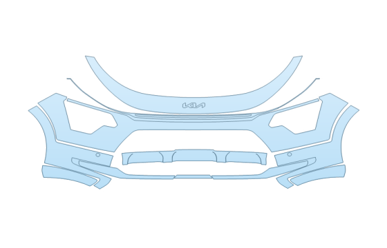 Precut PPF Kit – Clear Bra Paint Protection Film PAINT PROTECTION KIT - 2027 KIA NIRO SX TOURING BUMPER - SENSORS - PRECUT PPF CLEAR BRA WRAP