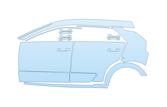 Precut PPF Kit – Clear Bra Paint Protection Film PAINT PROTECTION KIT - 2027 KIA NIRO EV WAVE DRIVER SIDE - PRECUT PPF CLEAR BRA WRAP