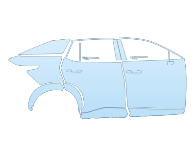 PAINT PROTECTION KIT - 2024 LEXUS RZ 450E LUXURY PASSENGER SIDE - PRECUT PPF CLEAR BRA WRAP
