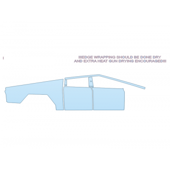 PAINT PROTECTION KIT - 2025 TESLA CYBERTRUCK RWD (WRAPPED EDGES) - PASSENGER SIDE - PRECUT PPF CLEAR BRA WRAP