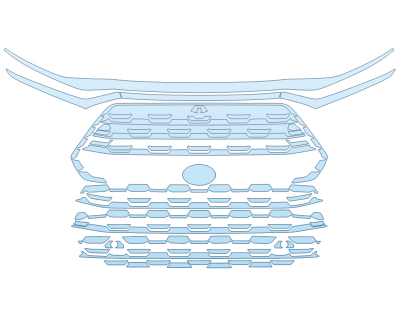 2025 TOYOTA GRAND HIGHLANDER HYBRID MAX PLATINUM GRILL - PRECUT PPF CLEAR BRA WRAP