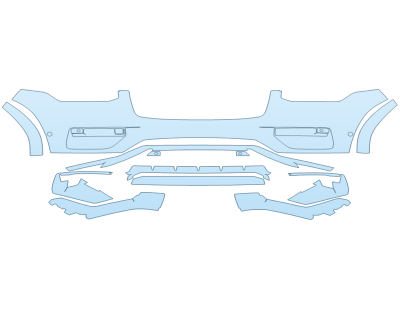 PAINT PROTECTION KIT - 2024 VOLVO XC90 RECHARGE CORE BUMPER - SENSORS - PRECUT PPF CLEAR BRA WRAP