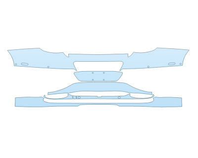 PAINT PROTECTION KIT - 2023 BENTLEY GT AZURE REAR BUMPER WITH SENSORS - PRECUT PPF CLEAR BRA WRAP