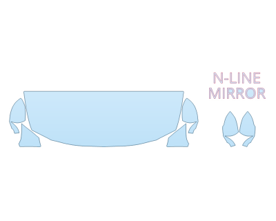 PAINT PROTECTION KIT - 2023 HYUNDAI ELANTRA ULTIMATE HOOD FENDERS MIRRORS 24 INCH (WRAPPED EDGES) - PRECUT PPF CLEAR BRA WRAP