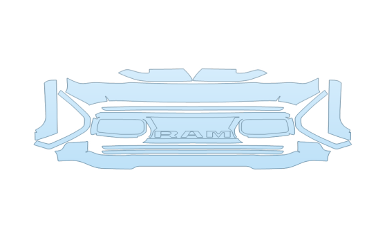 Precut PPF Kit – Clear Bra Paint Protection Film 2027 RAM RAM 2500 BIG HORN GRILL - PRECUT PPF CLEAR BRA WRAP