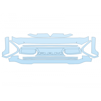 PAINT PROTECTION KIT - 2024 RAM RAM 2500 LIMITED LONGHORN GRILL - PRECUT PPF CLEAR BRA WRAP