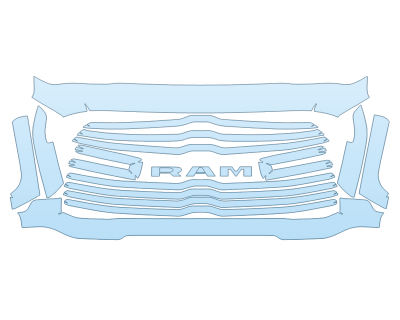 PAINT PROTECTION KIT - 2024 RAM RAM 2500 LONE STAR GRILL - PRECUT PPF CLEAR BRA WRAP