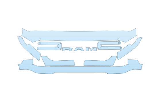 Precut PPF Kit – Clear Bra Paint Protection Film 2027 RAM RAM 2500 POWER WAGON GRILL - PRECUT PPF CLEAR BRA WRAP