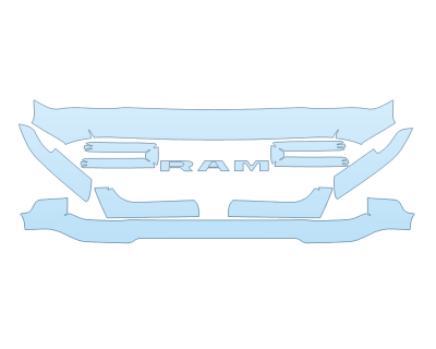2024 RAM RAM 3500 LARAMIE LONGHORN GRILL - PRECUT PPF CLEAR BRA WRAP