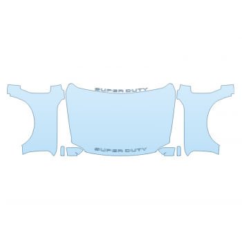 PAINT PROTECTION KIT - 2023 FORD F-250 SUPER DUTY LARIAT FULL HOOD FENDERS MIRRORS(WRAPPED EDGES) - PRECUT PPF CLEAR BRA WRAP