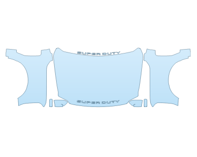 PAINT PROTECTION KIT - 2023 FORD F-350 SUPER DUTY KING RANCH FULL HOOD FENDERS MIRRORS(WRAPPED EDGES) - PRECUT PPF CLEAR BRA WRAP