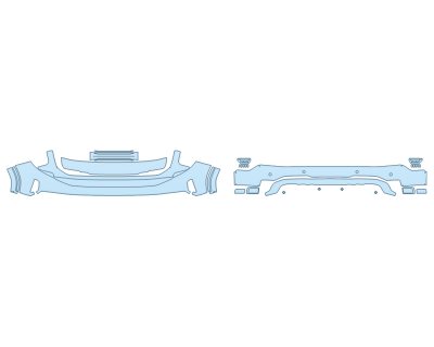 PAINT PROTECTION KIT - 2023 GMC SIERRA 1500 AT4X BUMPER (MULTI PIECE)WITH SENSORS - PRECUT PPF CLEAR BRA WRAP