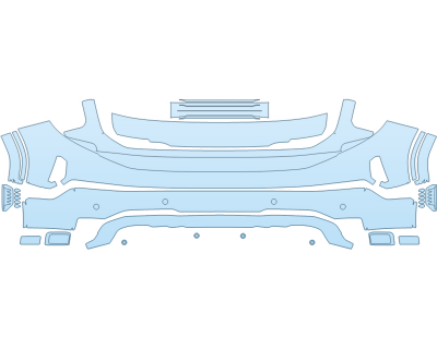 PAINT PROTECTION KIT - 2023 GMC SIERRA 1500 PRO BUMPER WITH SENSORS - PRECUT PPF CLEAR BRA WRAP