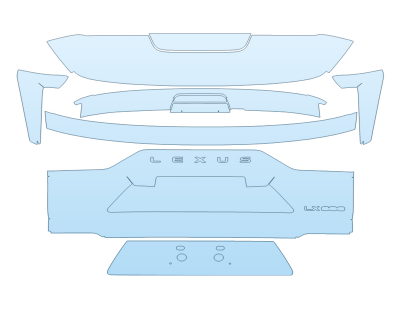 PAINT PROTECTION KIT - 2023 LEXUS LX 600 F SPORT REAR HATCH W/EMBLEMS - PRECUT PPF CLEAR BRA WRAP