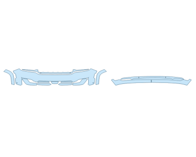 PAINT PROTECTION KIT - 2023 JEEP GRAND CHEROKEE 4XE BASE BUMPER (MULTI PIECE)WITH SENSORS - PRECUT PPF CLEAR BRA WRAP