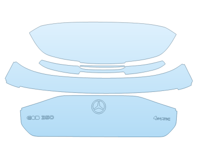PAINT PROTECTION KIT - 2023 MERCEDES EQB CLASS 250+ REAR HATCH WITH 350 EMBLEM - PRECUT PPF CLEAR BRA WRAP
