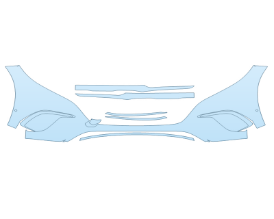 PAINT PROTECTION KIT - 2023 MERCEDES EQS-CLASS SUV 450+ BUMPER WITH SENSORS - PRECUT PPF CLEAR BRA WRAP