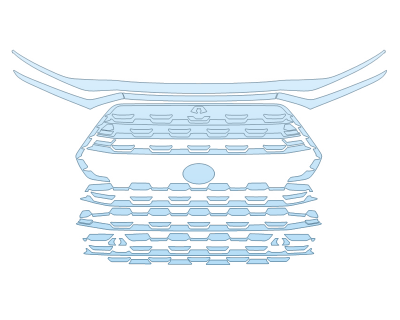PAINT PROTECTION KIT - 2023 TOYOTA GRAND HIGHLANDER HYBRID MAX PLATINUM GRILL - PRECUT PPF CLEAR BRA WRAP