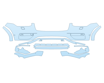 PAINT PROTECTION KIT - 2023 VOLVO XC90 RECHARGE CORE BUMPER WASHERSWITH SENSORS - PRECUT PPF CLEAR BRA WRAP