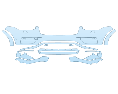 PAINT PROTECTION KIT - 2023 VOLVO XC90 RECHARGE PLUS BUMPER WASHERSWITH SENSORS - PRECUT PPF CLEAR BRA WRAP