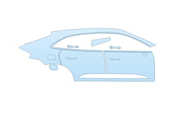 PAINT PROTECTION KIT - 2027 PORSCHE MACAN ELECTRIC 4 PASSENGER SIDE - PRECUT PPF CLEAR BRA WRAP
