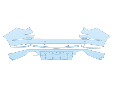 PAINT PROTECTION KIT - 2025 ACURA MDX BASE REAR BUMPER WITH PARKING SENSORS - PRECUT PPF CLEAR BRA WRAP