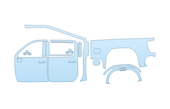 2027 GMC SIERRA 2500 HD PRO DRIVER SIDE - PRECUT PPF CLEAR BRA WRAP