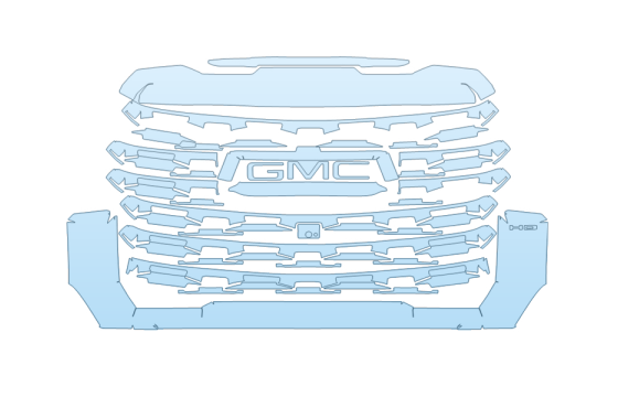 2027 GMC SIERRA 3500 HD DENALI GRILL - PRECUT PPF CLEAR BRA WRAP