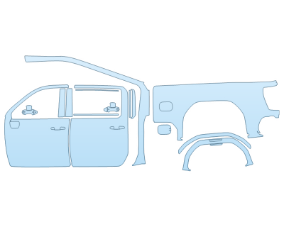 PAINT PROTECTION KIT - 2024 GMC SIERRA 3500 HD SLT DRIVER SIDE - PRECUT PPF CLEAR BRA WRAP