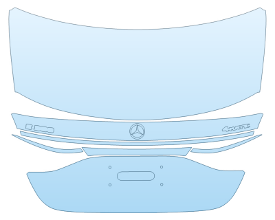 PAINT PROTECTION KIT - 2025 MERCEDES-BENZ E-CLASS SEDAN 350 4MATIC TRUNK W/ 350 4MATIC BADGING - PRECUT PPF CLEAR BRA WRAP