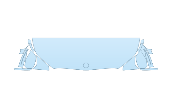 2027 BMW M5 SEDAN HOOD FENDERS MIRRORS 24 INCH STRAIGHT (WRAPPED EDGES)