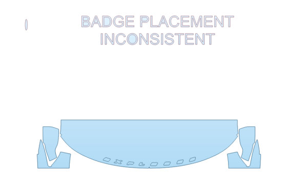 2027 FORD EXPLORER ST-LINE HOOD FENDERS MIRRORS 18 INCH STRAIGHT (WRAPPED EDGES) W/ BADGING