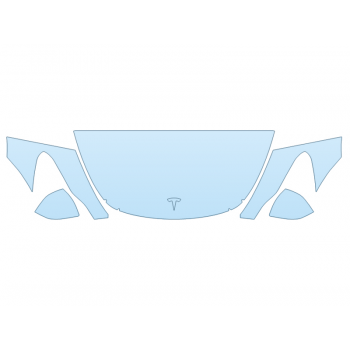 2025 TESLA MODEL Y BASE HOOD FENDERS MIRRORS 24 INCH STRAIGHT (WRAPPED EDGES)