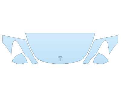 2025 TESLA MODEL Y BASE HOOD FENDERS MIRRORS 24 INCH STRAIGHT (WRAPPED EDGES)