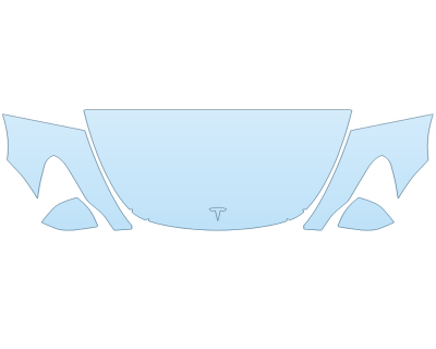 2025 TESLA MODEL Y BASE HOOD FENDERS MIRRORS 30 INCH STRAIGHT (WRAPPED EDGES)