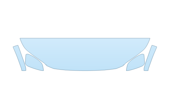 2027 TOYOTA BZ LIMITED HOOD FENDERS MIRRORS 18 INCH STRAIGHT (WRAPPED EDGES) paint protection film kit
