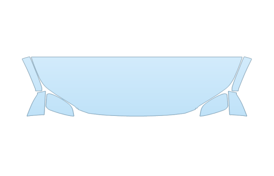 2027 TOYOTA BZ LIMITED HOOD FENDERS MIRRORS 24 INCH STRAIGHT (WRAPPED EDGES) paint protection film kit