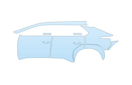 2027 TOYOTA BZ LIMITED DRIVER SIDE PPF kit 2027 TOYOTA BZ LIMITED DRIVER SIDE paint protection film kit