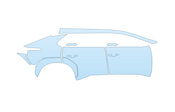 2027 TOYOTA BZ LIMITED PASSENGER SIDE PPF kit 2027 TOYOTA BZ LIMITED PASSENGER SIDE paint protection film kit
