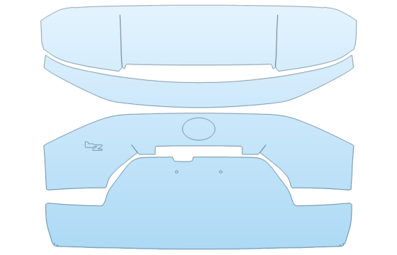 2027 TOYOTA BZ LIMITED REAR HATCH W/EMBLEMS paint protection film kit