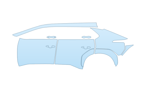 2027 TOYOTA BZ XLE DRIVER SIDE PPF kit 2027 TOYOTA BZ XLE DRIVER SIDE paint protection film kit