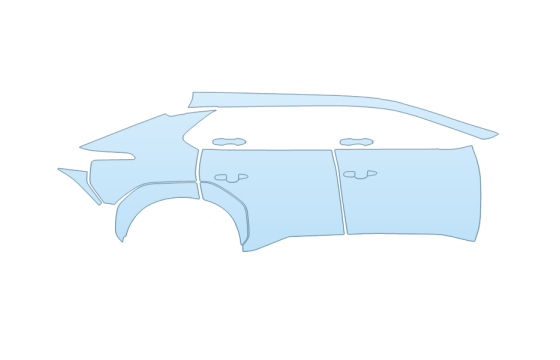 2027 TOYOTA BZ XLE PASSENGER SIDE PPF kit 2027 TOYOTA BZ XLE PASSENGER SIDE paint protection film kit