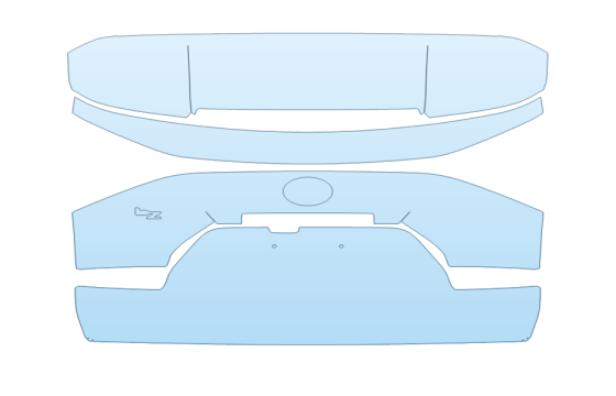 2027 TOYOTA BZ XLE REAR HATCH W/EMBLEMS paint protection film kit