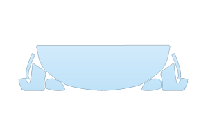 2027 ACURA INTEGRA BASE HOOD FENDERS MIRRORS 24 INCH STRAIGHT (WRAPPED EDGES)