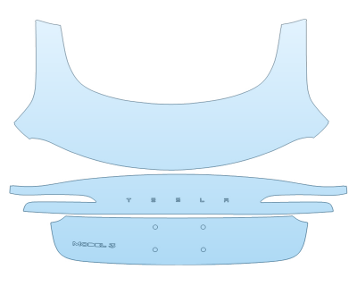 2025 TESLA MODEL 3 BASE TRUNK W/EMBLEMS paint protection film kit