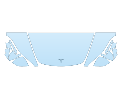 2025 TESLA MODEL 3 PERFORMANCE HOOD FENDERS MIRRORS 24 INCH STRAIGHT (WRAPPED EDGES) paint protection film kit