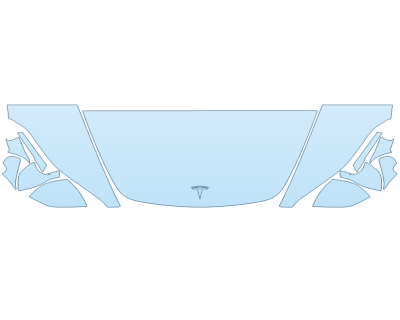 2025 TESLA MODEL 3 PERFORMANCE HOOD FENDERS MIRRORS 30 INCH STRAIGHT (WRAPPED EDGES) paint protection film kit