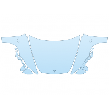 2025 TESLA MODEL 3 PERFORMANCE HOOD FENDERS MIRRORS FULL (WRAPPED EDGES) paint protection film kit