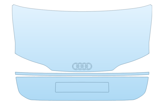 2026 AUDI A6 PREMIUM FULL TRUNK NO EMBLEMS PPF kit 2026 AUDI A6 PREMIUM FULL TRUNK NO EMBLEMS paint protection film kit